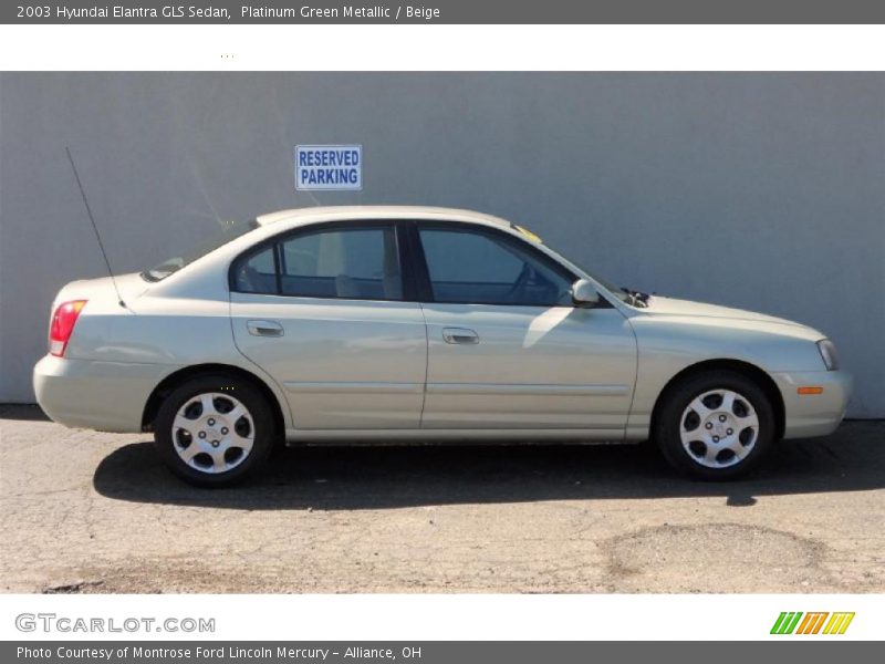 Platinum Green Metallic / Beige 2003 Hyundai Elantra GLS Sedan