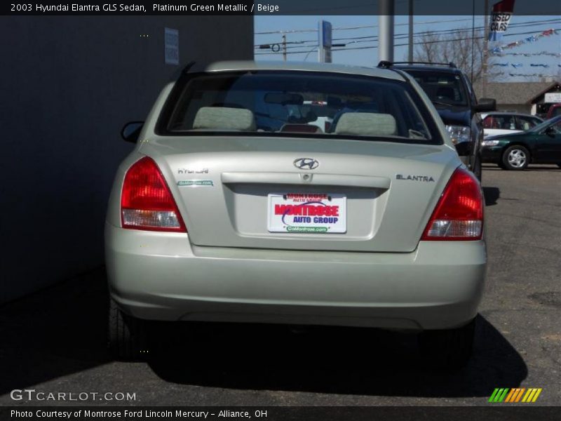 Platinum Green Metallic / Beige 2003 Hyundai Elantra GLS Sedan