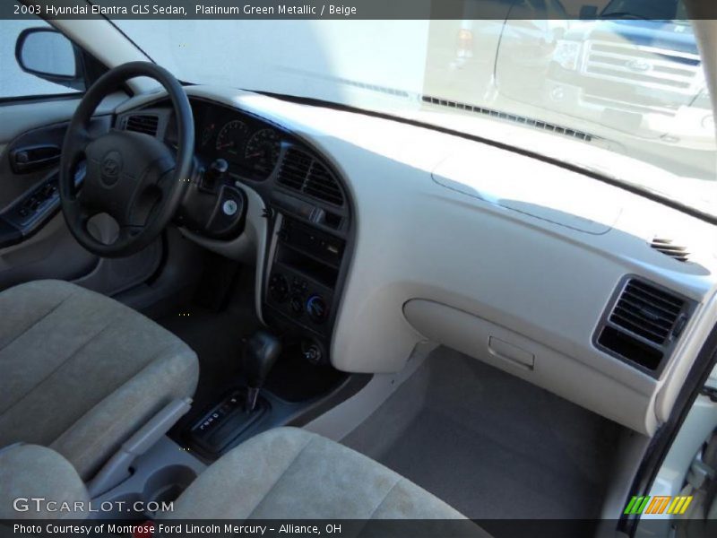 Platinum Green Metallic / Beige 2003 Hyundai Elantra GLS Sedan
