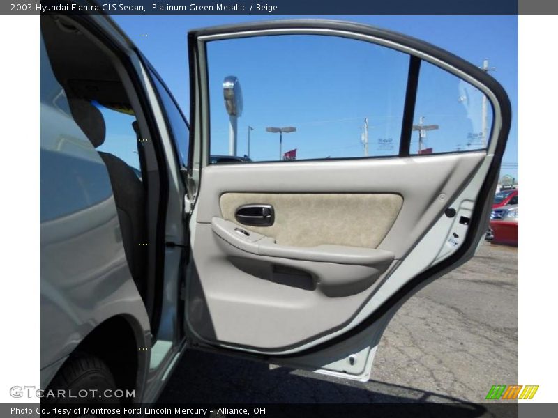 Platinum Green Metallic / Beige 2003 Hyundai Elantra GLS Sedan