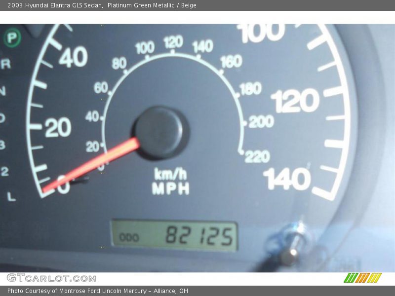Platinum Green Metallic / Beige 2003 Hyundai Elantra GLS Sedan