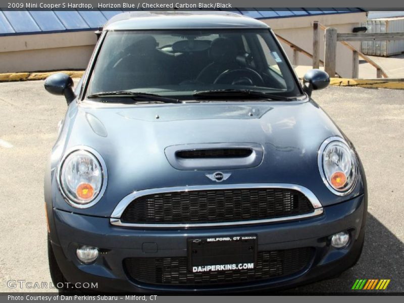 Horizon Blue / Checkered Carbon Black/Black 2009 Mini Cooper S Hardtop