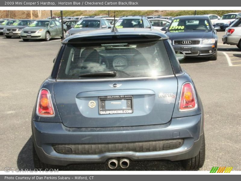 Horizon Blue / Checkered Carbon Black/Black 2009 Mini Cooper S Hardtop