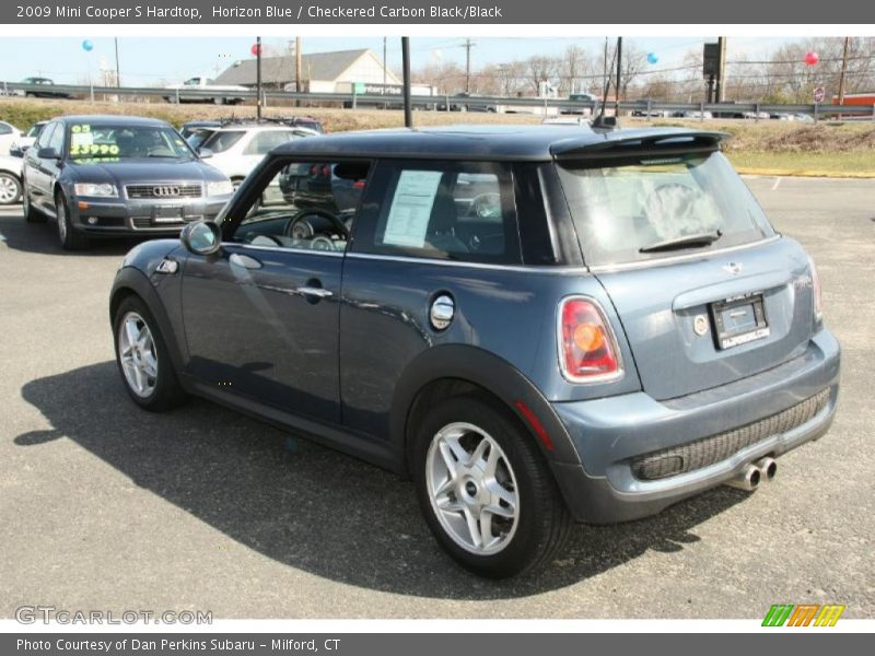 Horizon Blue / Checkered Carbon Black/Black 2009 Mini Cooper S Hardtop