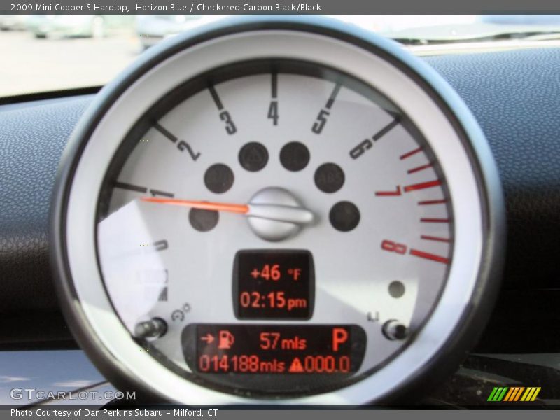 Horizon Blue / Checkered Carbon Black/Black 2009 Mini Cooper S Hardtop