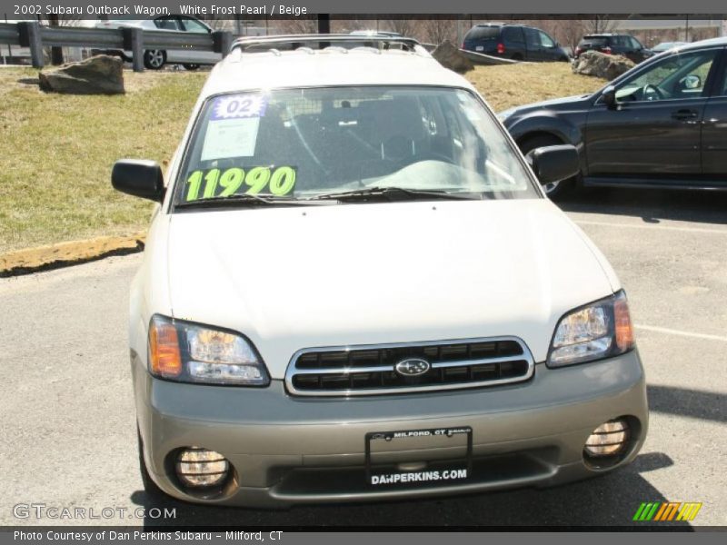 White Frost Pearl / Beige 2002 Subaru Outback Wagon