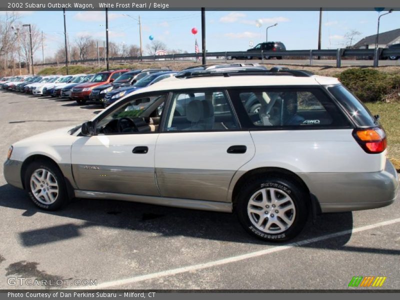 White Frost Pearl / Beige 2002 Subaru Outback Wagon