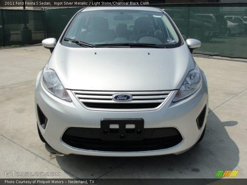 Ingot Silver Metallic / Light Stone/Charcoal Black Cloth 2011 Ford Fiesta S Sedan