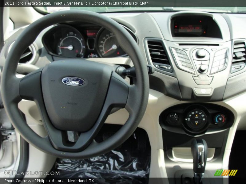 Ingot Silver Metallic / Light Stone/Charcoal Black Cloth 2011 Ford Fiesta S Sedan