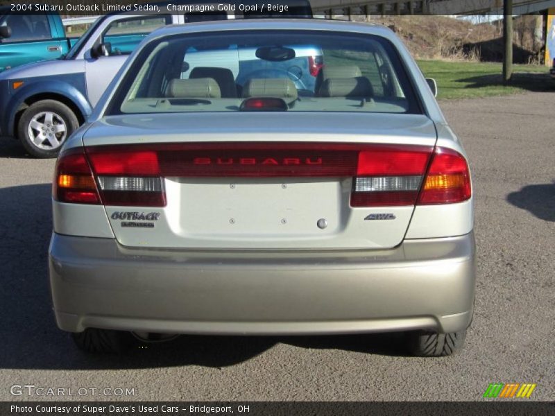 Champagne Gold Opal / Beige 2004 Subaru Outback Limited Sedan