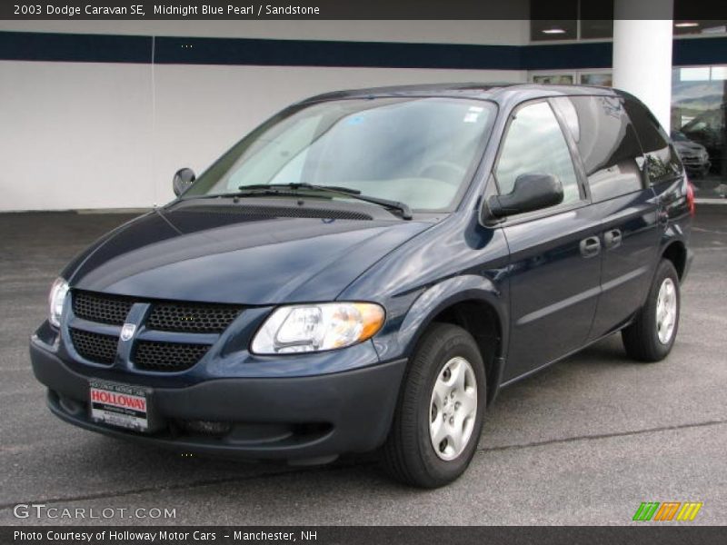 Midnight Blue Pearl / Sandstone 2003 Dodge Caravan SE