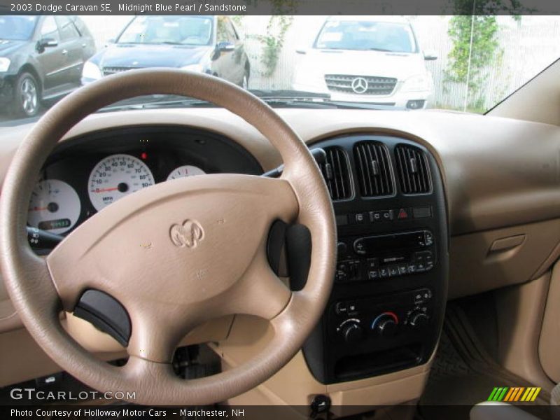 Midnight Blue Pearl / Sandstone 2003 Dodge Caravan SE