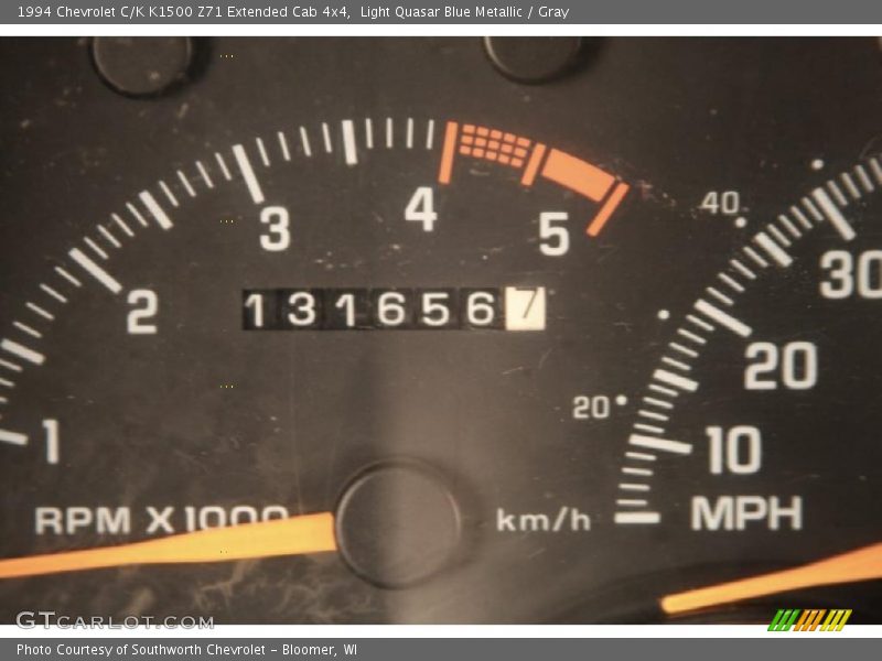 Light Quasar Blue Metallic / Gray 1994 Chevrolet C/K K1500 Z71 Extended Cab 4x4
