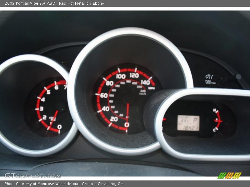 Red Hot Metallic / Ebony 2009 Pontiac Vibe 2.4 AWD