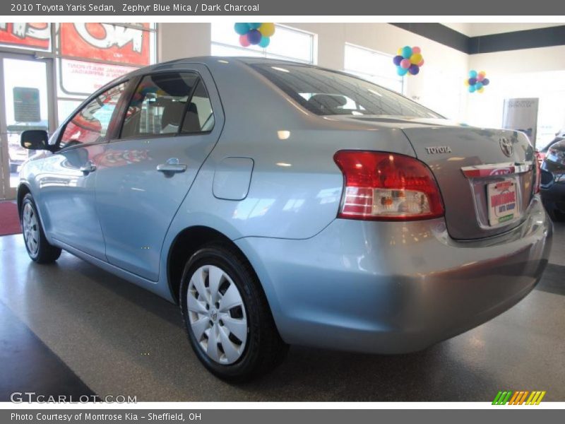 Zephyr Blue Mica / Dark Charcoal 2010 Toyota Yaris Sedan