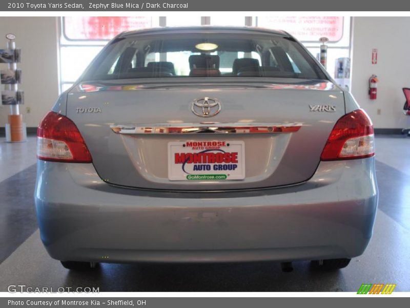 Zephyr Blue Mica / Dark Charcoal 2010 Toyota Yaris Sedan