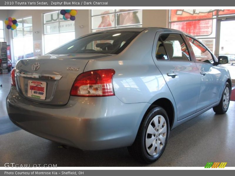 Zephyr Blue Mica / Dark Charcoal 2010 Toyota Yaris Sedan