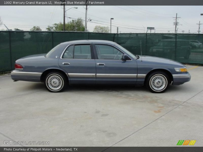 Medium Blue Metallic / Parchment 1992 Mercury Grand Marquis LS