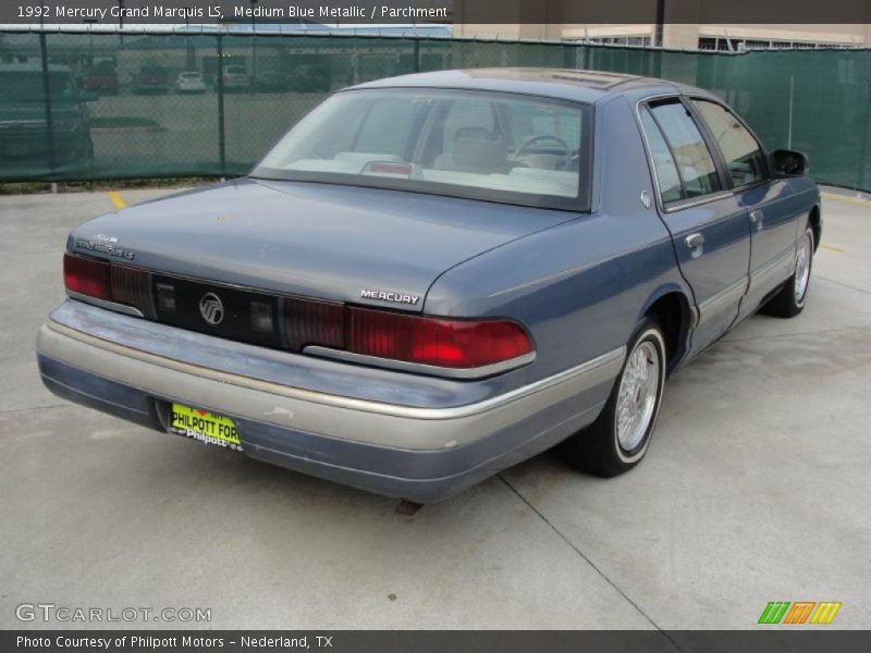 Medium Blue Metallic / Parchment 1992 Mercury Grand Marquis LS