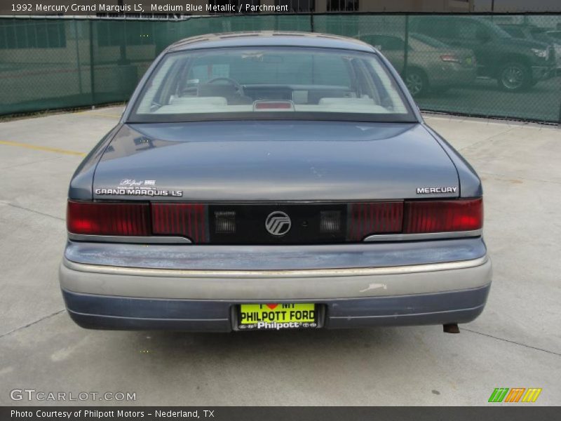 Medium Blue Metallic / Parchment 1992 Mercury Grand Marquis LS