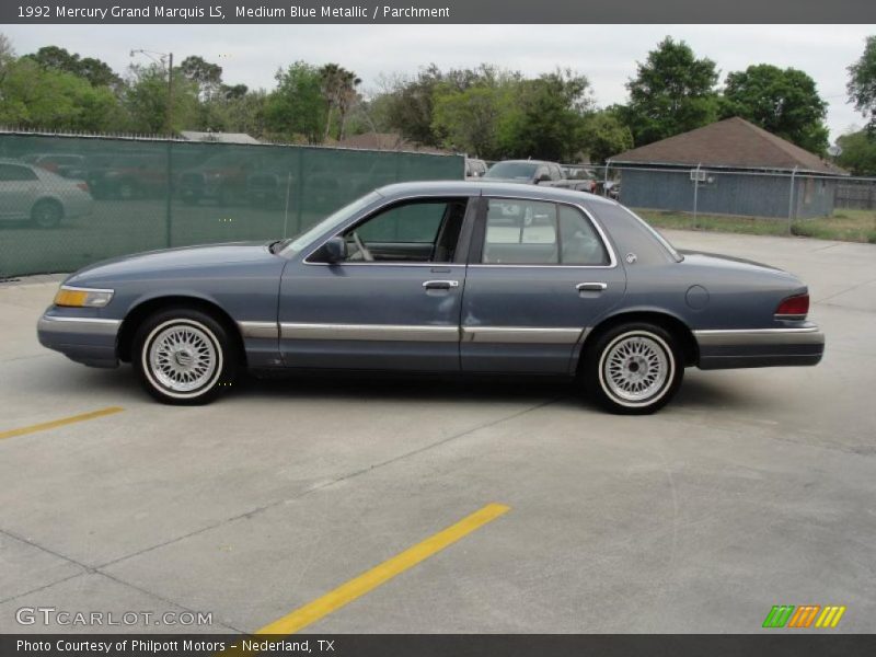 Medium Blue Metallic / Parchment 1992 Mercury Grand Marquis LS