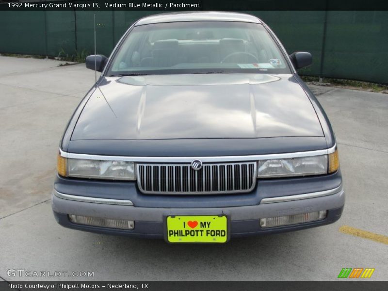 Medium Blue Metallic / Parchment 1992 Mercury Grand Marquis LS