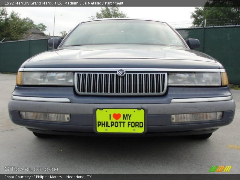 Medium Blue Metallic / Parchment 1992 Mercury Grand Marquis LS