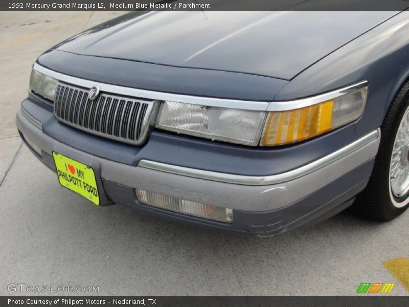Medium Blue Metallic / Parchment 1992 Mercury Grand Marquis LS