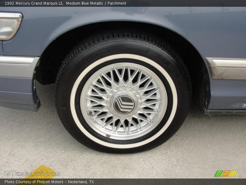 Medium Blue Metallic / Parchment 1992 Mercury Grand Marquis LS