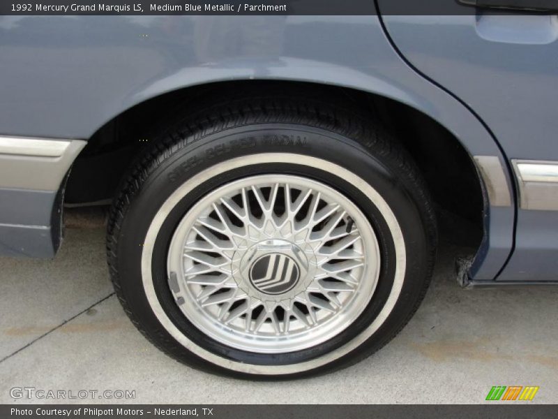 Medium Blue Metallic / Parchment 1992 Mercury Grand Marquis LS