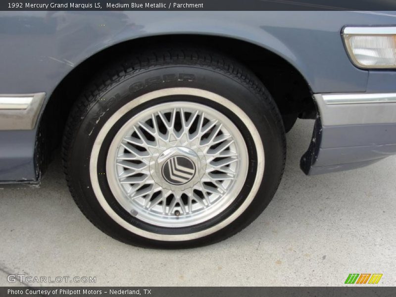 Medium Blue Metallic / Parchment 1992 Mercury Grand Marquis LS