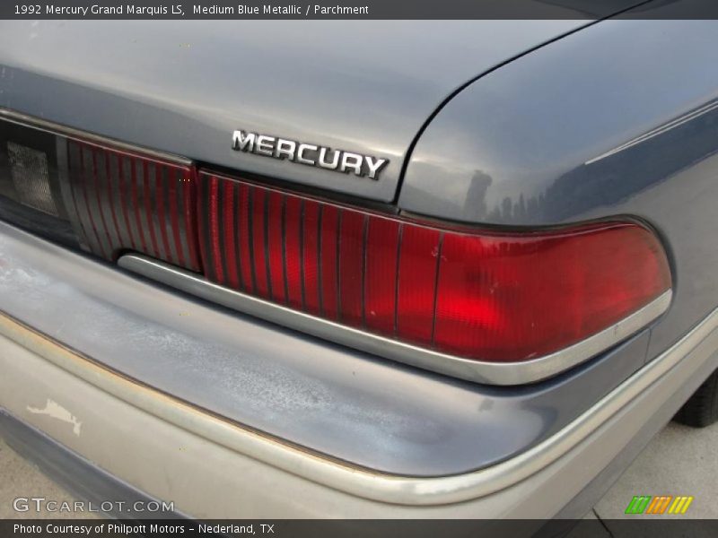 Medium Blue Metallic / Parchment 1992 Mercury Grand Marquis LS
