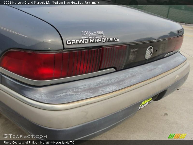 Medium Blue Metallic / Parchment 1992 Mercury Grand Marquis LS