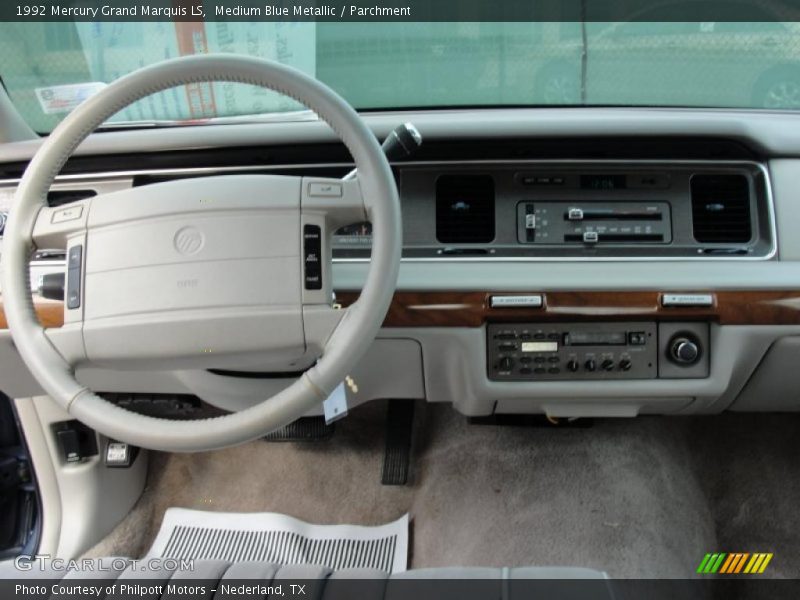 Medium Blue Metallic / Parchment 1992 Mercury Grand Marquis LS
