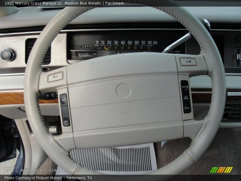 Medium Blue Metallic / Parchment 1992 Mercury Grand Marquis LS