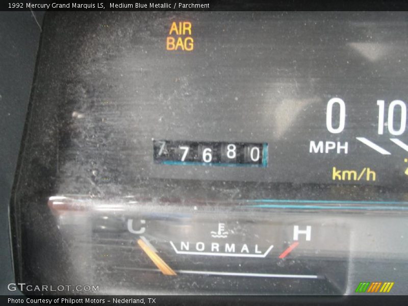 Medium Blue Metallic / Parchment 1992 Mercury Grand Marquis LS