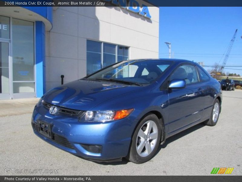 Atomic Blue Metallic / Gray 2008 Honda Civic EX Coupe