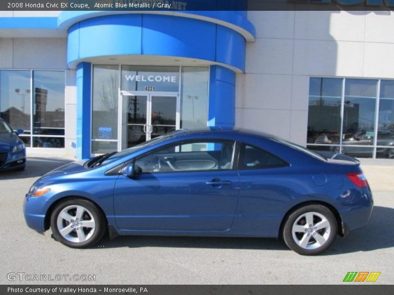Atomic Blue Metallic / Gray 2008 Honda Civic EX Coupe