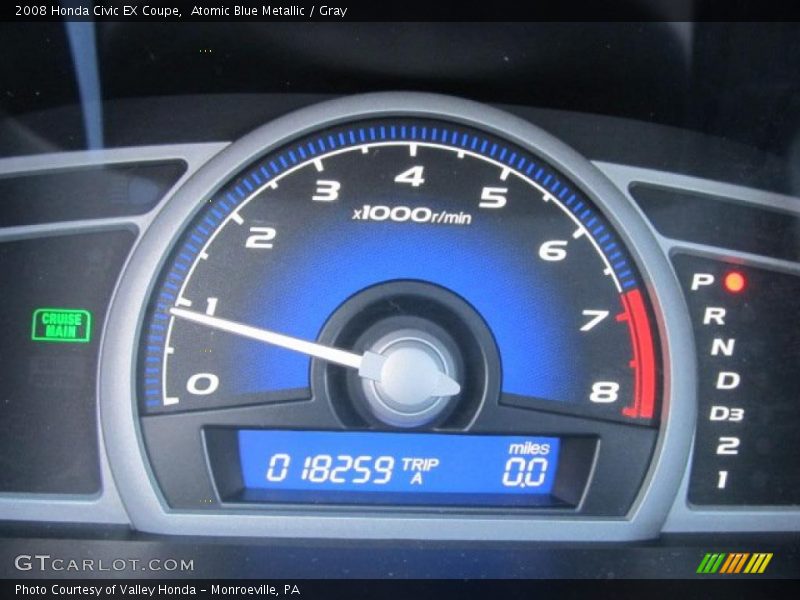Atomic Blue Metallic / Gray 2008 Honda Civic EX Coupe
