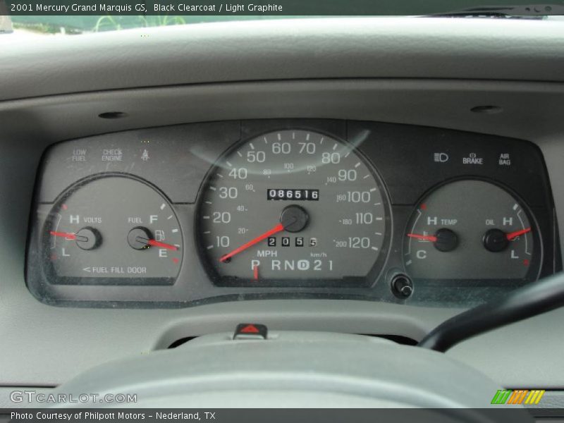 Black Clearcoat / Light Graphite 2001 Mercury Grand Marquis GS