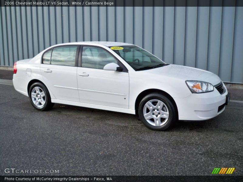 White / Cashmere Beige 2006 Chevrolet Malibu LT V6 Sedan