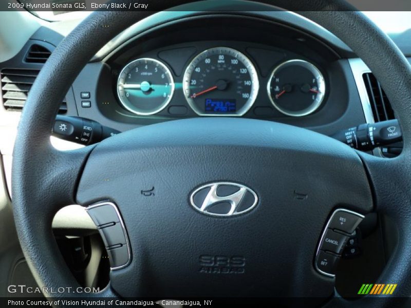 Ebony Black / Gray 2009 Hyundai Sonata GLS