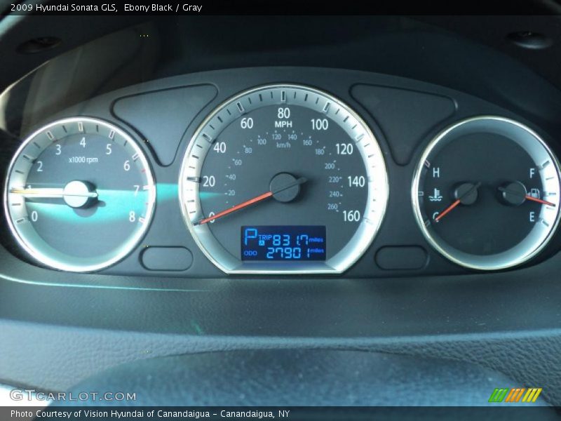 Ebony Black / Gray 2009 Hyundai Sonata GLS