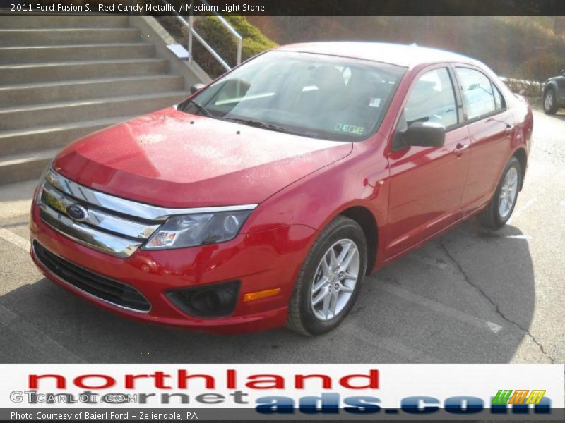 Red Candy Metallic / Medium Light Stone 2011 Ford Fusion S