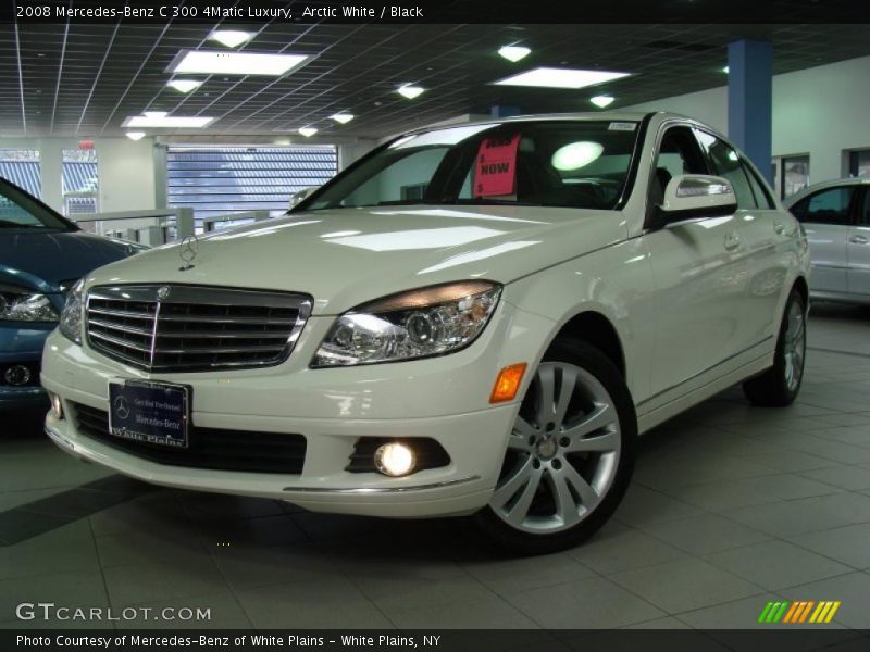 Arctic White / Black 2008 Mercedes-Benz C 300 4Matic Luxury