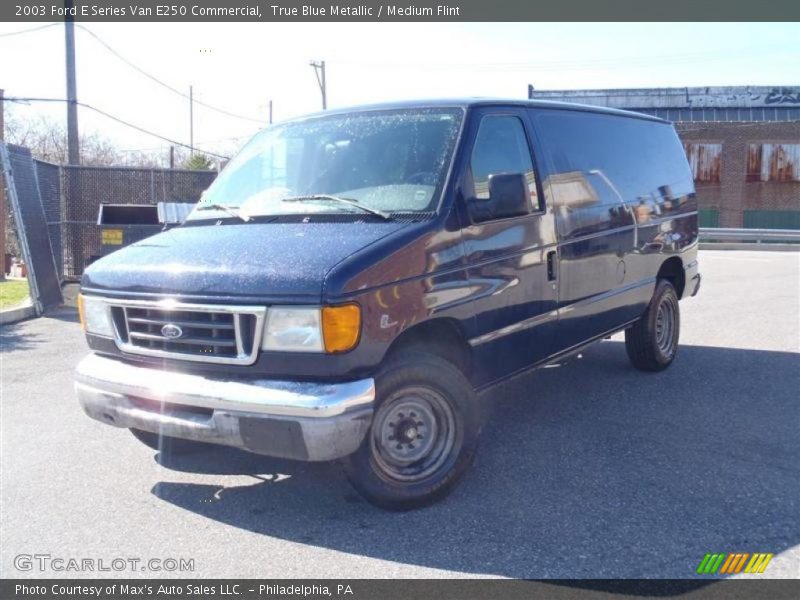 True Blue Metallic / Medium Flint 2003 Ford E Series Van E250 Commercial