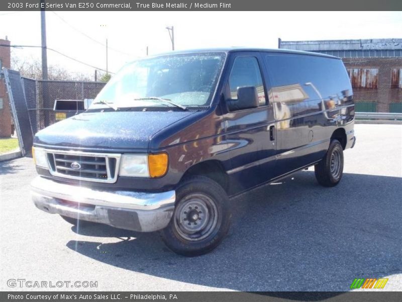 True Blue Metallic / Medium Flint 2003 Ford E Series Van E250 Commercial