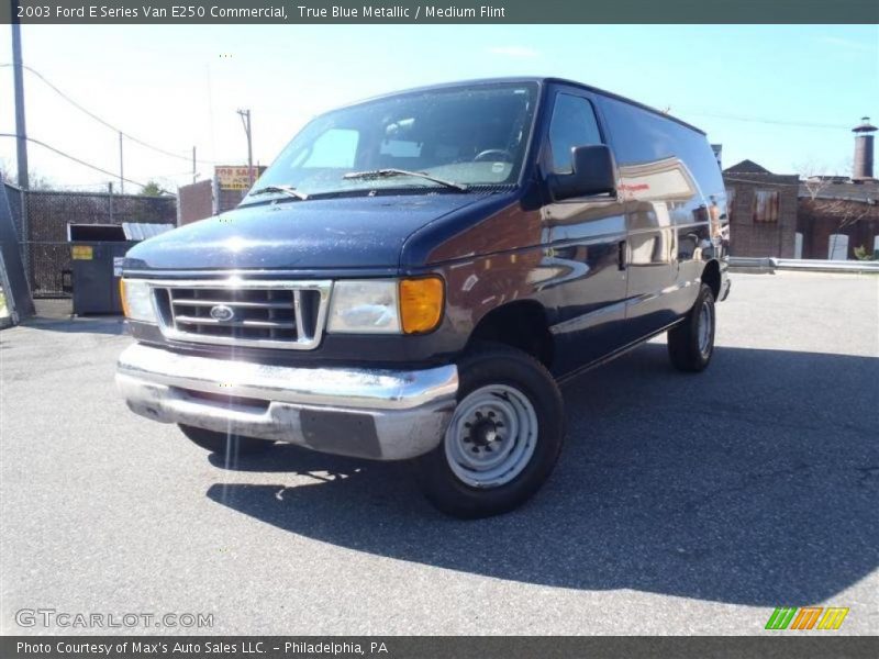 True Blue Metallic / Medium Flint 2003 Ford E Series Van E250 Commercial