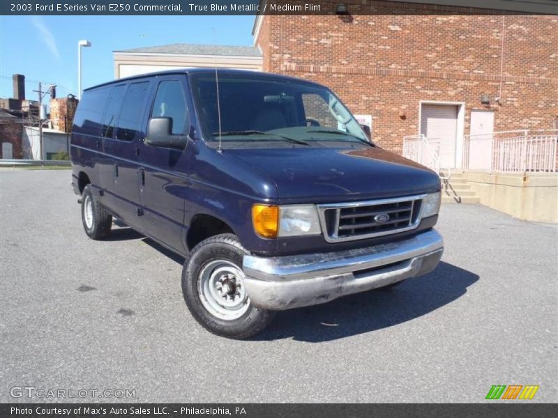 True Blue Metallic / Medium Flint 2003 Ford E Series Van E250 Commercial
