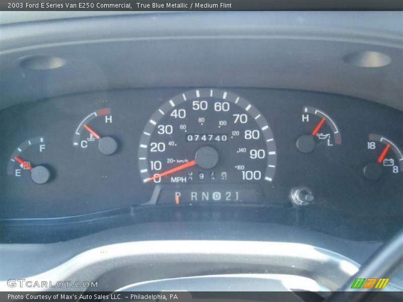  2003 E Series Van E250 Commercial E250 Commercial Gauges
